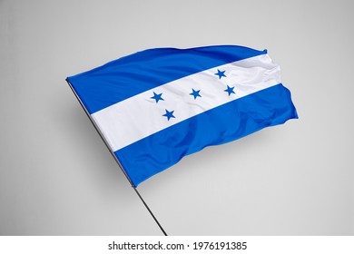 Honduras flag isolated on white background with clipping path. close up waving flag of Honduras. flag symbols of Honduras. Honduras flag frame with empty space for your text. 