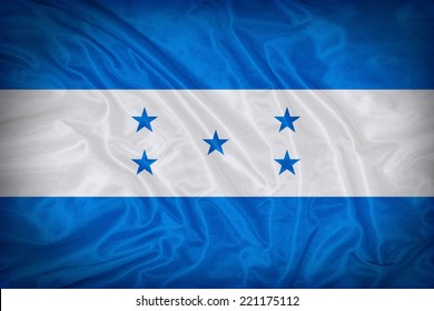 Honduras Flag Pattern On The Fabric Texture ,vintage Style