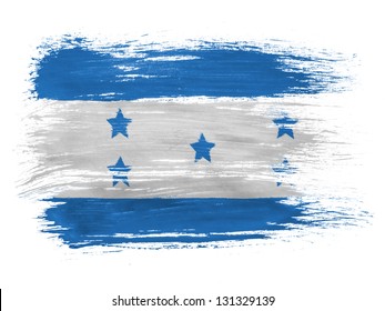 Honduras. Honduran Flag On White Background