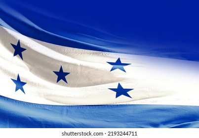 Honduras National Flag Cloth Fabric Waving.