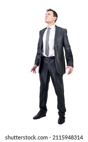 Honest Man In Formal Suit. White Background.