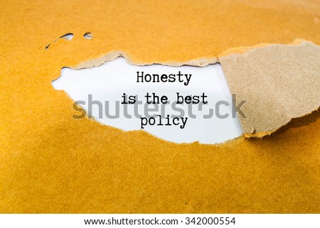  Honesty is the best policy test on brown envelope 