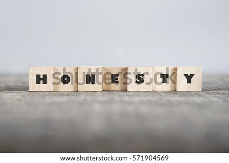 HONESTY word made with building blocks