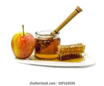 Honey Apple Symbols Jewish New Year Stock Photo 109165034 