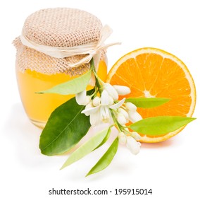 Honey of  blossom of orange,  fruit. Isolated on white background.  - Powered by Shutterstock