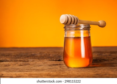 Honey Bottle With Honey Dipper