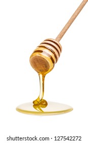 Honey Drip Isolated On White Background