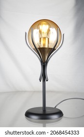 Honey Glass Lampshade With Metal Designed Accessories