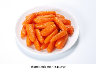 Honey Glazed Baby Carrots In Plate