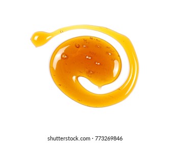 Honey isolated on white background, top view