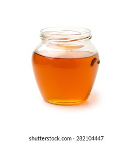 Honey Jar On White Background