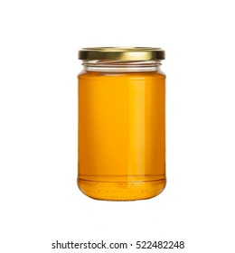 Honey Jar On White Background