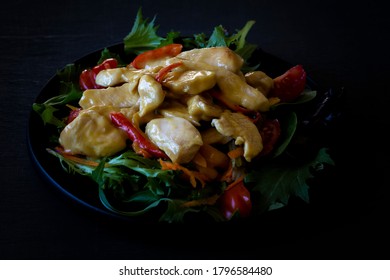 Honey Mustard Chicken Salad With Green Vegetables