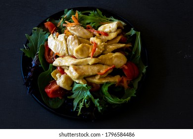 Honey Mustard Chicken Salad With Green Vegetables