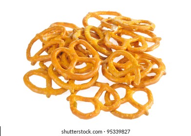 Honey Mustard Pretzels On A White Background