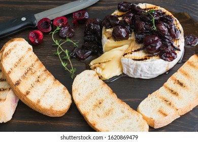 Honey Thyme And Sweet Cherry Grilled Brie