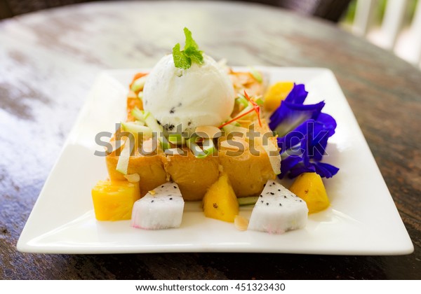 Honey Toast Cookies Ice Cream Decorated Stock Photo Edit Now