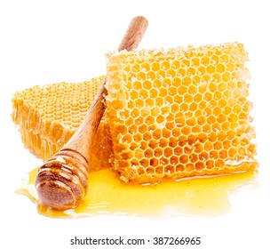 Honeycomb Honey Drizzler On White Background Stock Photo 387266965 ...