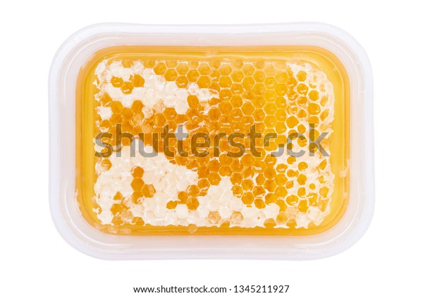 Download Honeycomb Honey Plastic Box Isolated On Food And Drink Stock Image 1345211927 PSD Mockup Templates