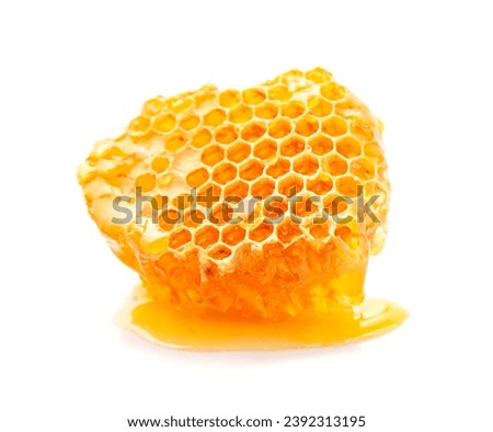 Honeycomb on white backgrounds. Healthy food ingredient