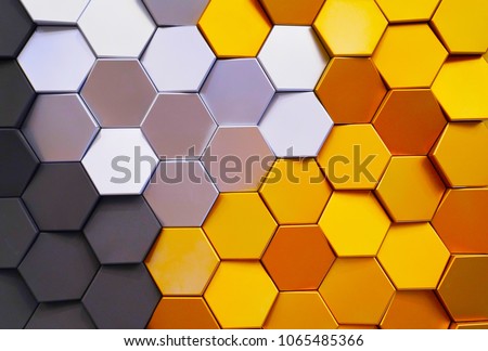 Honeycomb shape colorful decorative ceramic tiles on wall 