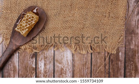 Similar – Image, Stock Photo rustic bread, wrapped in striped fabric