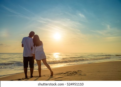 Honeymoon Romantic Couple Love Standing On Stock Photo (Edit Now) 524951110