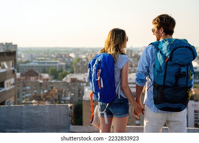 Honeymoon trip, backpacker tourist, tourism or holiday vacation travel concept. - Shutterstock ID 2232833923