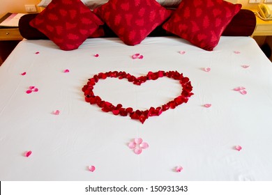 Heart Petals On Bed High Res Stock Images Shutterstock