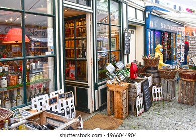 Honfleur; France - August 18 2020 : Wine Merchant