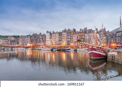 HONFLEUR, FRANCE - JUNE 17, 2014: Architectural Detail Of Ancient City. In The 11th Century It Was One Of The Important Towns Of The Duchy Of Normandy.