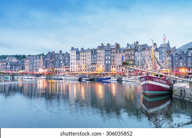 HONFLEUR, FRANCE - JUNE 17, 2014: Architectural Detail Of Ancient City. In The 11th Century It Was One Of The Important Towns Of The Duchy Of Normandy.