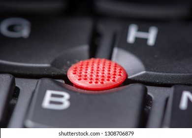 Hong Kong - 09 FEB, 2019: A Close-up Photo Of The Red Pointing Stick Of Lenovo ThinkPad X1 Carbon 