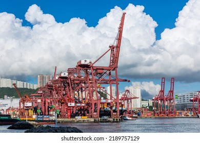 Hong Kong - 13 Aug 2022 : Kwai Tsing Container Terminals 