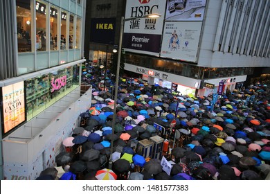 Hong Kong -18 August 2019: Million Of Protesters Go To Causeway Bay To The Rally Which Held By Civil Human Rights Front . Hk People Oppose A Controversial Extradition Bill Which May Include China.