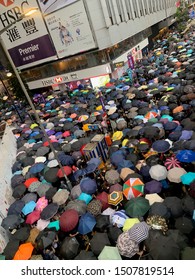 Hong Kong -18 August 2019: Million Of Protesters Go To Causeway Bay To The Rally Which Held By Civil Human Rights Front . Hk People Oppose A Controversial Extradition Bill Which May Include China.