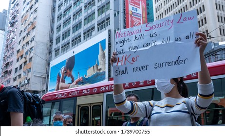Hong Kong - 25May2020: As The Largest Protest Since Wuhan SAR, Thousands Of Hong Kong Demonstrators Convened In Causeway Bay Rally Against The Looming National Security Law Announced By Beijing.