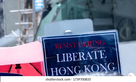 Hong Kong - 25May2020: As The Largest Protest Since Wuhan SAR, Thousands Of Hong Kong Demonstrators Convened In Causeway Bay Rally Against The Looming National Security Law Announced By Beijing.