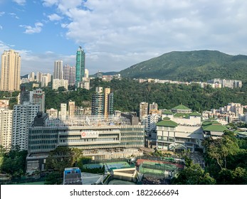 Hong Kong: 30th December 2018: Beautiful view of the mountains and buildings of Hong Kong.