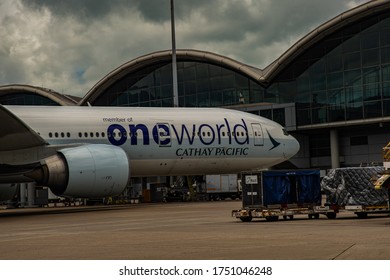 Hong Kong China- 2 June 2020; American Airline, Cathay Pacific And Other Airlines On The Ramp At The Hong Kong Airport Amid The COVID-19 Recovery.