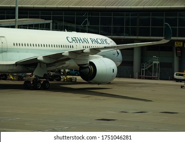 Hong Kong China- 2 June 2020; American Airline, Cathay Pacific And Other Airlines On The Ramp At The Hong Kong Airport Amid The COVID-19 Recovery.