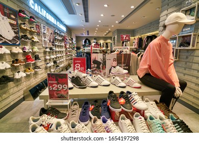 HONG KONG, CHINA - CIRCA JANUARY, 2019: Interior Shot Of K-Swiss Store At New Town Plaza In Hong Kong. K-Swiss, Inc. Is An American Athletic Shoe Brand.