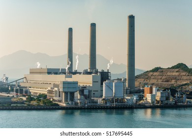 Hong Kong, China - January 25, 2016: Lamma Island Power Station Is A Coal And Gas-fired Power Station In Po Lo Tsui And Is The Second Largest Coal-fired Power Station In Hong Kong