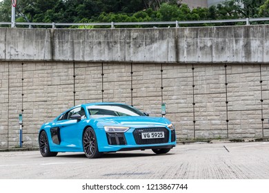 Hong Kong, China July 3, 2018 : Audi R8 2018 Test Drive Day July 3 2018 in Hong Kong.