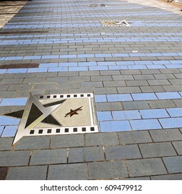 Hong Kong, China, November 8, 2012: Avenue Of Stars Of Cinema                              