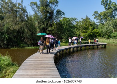 Hong Kong, China - Oct 02 2020: Hong Kong Wetland Park Is A Conservation, Education And Tourism Facility, Located At The Northern Part Of Tin Shui Wai, In Yuen Long.