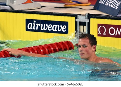 Hong Kong, China - Oct 30, 2016. The Winner ROMANCHUK Mykhailo (UKR) After The Men's Freestyle 1500m Final. FINA Swimming World Cup, Victoria Park Swimming Pool.