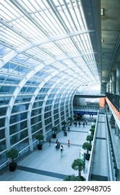 HONG KONG, CHINA - OCTOBER 6 2007: Terminal Of Hongkong Chek Lap Kok Airport. The Hong Kong  Providing A World Class Experience For Every Visitor.