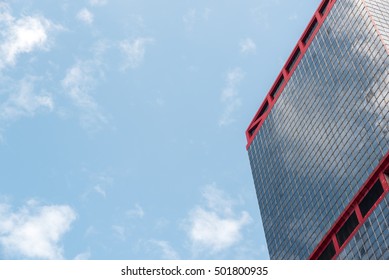 HONG KONG, CHINA - SEP 24, 2016: The Modern Business Office Skyscraper Is Called Shun Tak Centre. Shun Tak Centre Is A Commercial And Transport Complex On The Northern Shore Of Hong Kong Island.