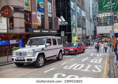Hong Kong, China: September 28, 2018: Traffic and urban life in Hong Kong, which is a world leader in business and finance. Hong Kong was under British rule until 1997.